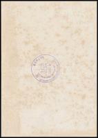 1943 Hitler ismeretlen rajongóval,korabeli nyomtatvány, verzón horogkeresztes pecsét" Berlin, 1...