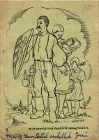 M. kir. honvéd Haditudósító osztag kiadása / WWII Hungarian military, coat of arm, irredenta s: Németh N. (EB)