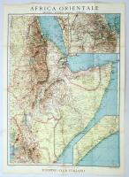 1935 Carta dell'Africa orientale: Eritrea, Etiopia (Abissinia), Somalia, 1:3500000, Touring Clu...