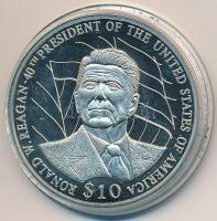 Libéria 2003. 10$ Cu-Ni "Ronald Reagan" tanúsítvánnyal T:PP Liberia 2003. 10 Dollars Cu-Ni "Ronald Reagan" with certificate C:PP