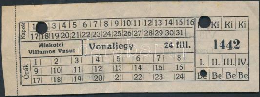 1936 Miskolci villamos vasúti jegy