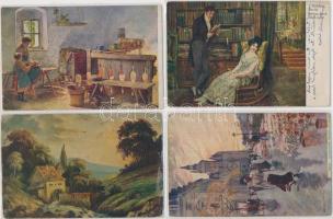 11 db RÉGI motívumlap; művészlapok / 11 old motive cards; art