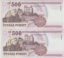 2001. 500Ft "EA" (2x) sorszámkövetők T:I