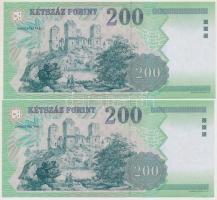 2004. 200Ft "FB" (2x) sorszámkövetők T:I