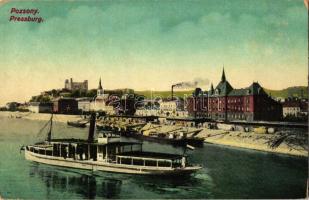 Pozsony, vár, gőzhajó / castle, steamship (EK)
