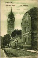 Nagybánya, Szent István torony, Állami főgimnázium / tower, grammar school (fa)