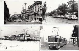cca 1980-1990 Budapest, villamos járatok: 50, 14, 61, 1, 4, 33. Összesen 7 db fotó, 9x13 cm, 9x14 cm és 13x18 cm