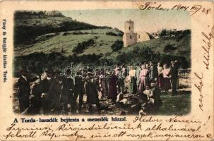 Torda-hasadék, bejárat, menedék ház; kiadja Füssy és Sztupjár / entry to the gorge, rest house (fl)