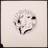 Szász jelzéssel: Arcok III. Vegyes technika, karton, d:15 cm