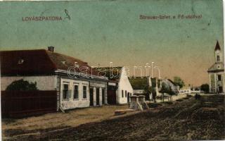 Lovászpatona, Strausz üzlet, Fő utca, Strausz Géza és Fia kiadása (fa)