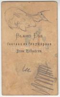 cca 1880 Dunaföldvár, Görögkeleti templom és főtér, Blaho Ede helyi festész és fényképész vizitkárty...
