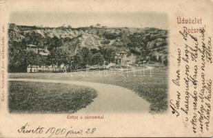 Pécs, Tettye a várrommal, kiadja Schönwald Imre (Rb)