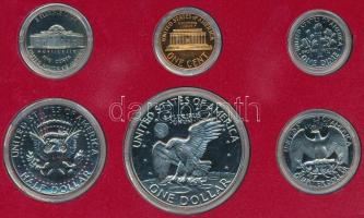Amerikai Egyesült Államok 1973S 1c-1$ (6xklf) forgalmi sor dísztokban T:PP
USA 1973S 1 Cent - 1 Dol...