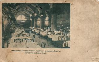 Budapest VII. Gambrinus nagy sörcsarnok, belső; Erzsébet körút 27. (b)