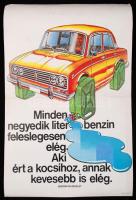 cca 1960 Retró, energiatakarékossági plakát, Magyar Hirdető, 42x29cm