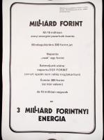 cca 1960 Retró, energiatakarékossági plakát, Magyar Hirdető, 42x29cm