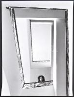 cca 1970 Budapesti lépcsőházak I-II., 2 db fotó, hátoldalon feliratozva, 37x29 cm