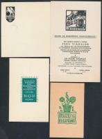 Fery Antal(1908-1994): Kisgrafikák. 4 db klisé, papír, 1 db jelzett, többi jelzés nélkül, 10x6-10x14 cm