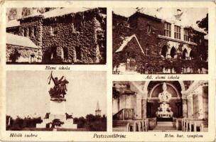 Budapest XVIII. Pestszentlőrinc, elemi iskola, állami elemi iskola, Hősök szobra (Rb)