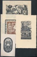 Fery Antal (1908-1994): 4 db különféle klisé ill., metszet, jelzettek  ("FA"),papír, legkisebb:7x5cm, legnagyobb 7x12cm,