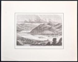1857 Kilátás a Visegrádi várból. Rotációs fametszet a 'Vasárnapi Újság' 1857. évi számaiból, jelzés nélkül, paszpartuban,  14x19,5cm