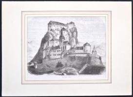 1857 Árvai vár. Rotációs fametszet a 'Vasárnapi Újság' 1857. évi számaiból, jelzés nélkül, paszpartuban,  14x19,5cm