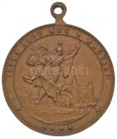 1896. Jubileumi emlékérem Br emlékérem. MAGYARORSZÁG EZER ÉVES FENNÁLLÁSÁNAK EMLÉKÉRE / ISTEN ÁLDD MEG A MAGYART (28mm) T:2 Hungary 1896. Jubilee medal Br commemorative medallion (28mm) C:XF