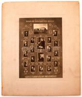 1923 Baja, a M. kir. áll. Tanítóképző Intézet végzett növendékeinek kistablója, rajta 19 nevesített portré és az iskola épülete, 22x16 cm, karton 35x30 cm