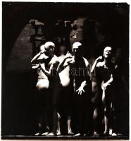 cca 1980 Boór János: Tánc, kasírozva, feliratozva, 31x29 cm