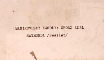 cca 1975 Marikovszky Károly: Orosz Adél balett-táncos,  feliratozott vintage fotóművészeti alkotás, ...