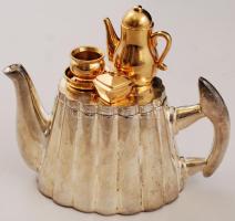 Victorian Bouquets kis kiöntő, eredeti dobozában, fém, 12×12 cm