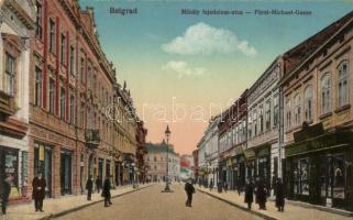 Beograd, Belgrad; Mihály fejedelem utca / street, shops (EK)