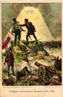 A magyar szabadságharc apoteozisa 1848-1849; Bilkei Dezső és Radovánovics János / Hungarian War of Independence litho (EM)