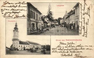 Bad Radkersburg, Langgasse, Hauptplatz / street, Main square, town hall (EK)