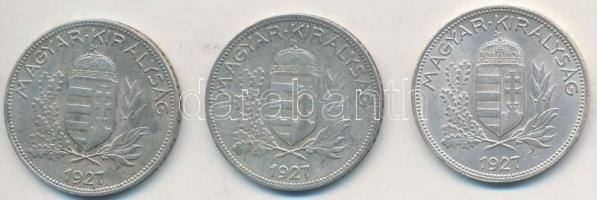 1927. 1P Ag (3x) T:2,2-