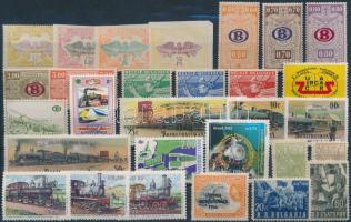 Railway motif item 29 diff. stamps, with sets, Vasút motívum tétel 29 db bélyeg közte sorokkal