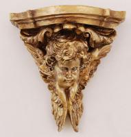 Puttós, falra akasztható posztamens, festett műanyag, 22 cm