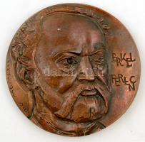 Mladonyiczky Béla (1936-1995): Erkel Ferenc. Két oldalas bronz plakett, jelzett, d:10,5 cm