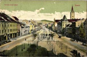 Kassa, Fő utca felső része, kiadja Nyulászi Béla / main street (EK)