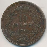 Szerbia 1868. 10P Br "III. Obrenovics Mihály" T:2,2- Serbia 1868. 10 Para Br "Obrenovich Michael III" C:XF,VF