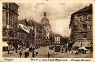 Budapest IX. Üllői út, Iparművészeti múzeum, Valéria kávéház, villamos (EK)