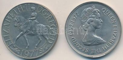 Jersey 1977. 25P "II. Erzsébet" + Nagy-Britannia 1977. 25p "Ezüst Jubileum - II. Erzs...