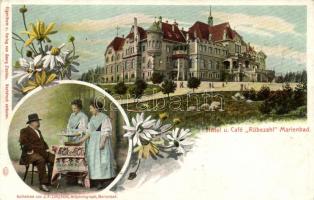 Marianske Lazne, Marienbad; Hotel und Cafe Rübezahl, floral (EK)