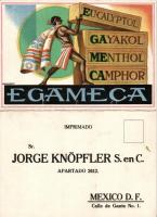 Egameca; Sr. Jorge Knöpfler S.en.C., Mexico / Medicine advertisement from Mexico, folding card s: Gebhardt