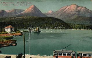 Tátra, Csorba tó, villamos / lake, tram (EK)