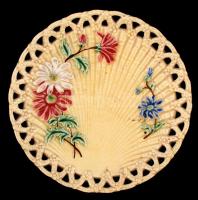 Steidl Znaim virágmintás tál, apró hibával, jelzett, d: 20 cm