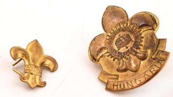 "Hungária" feliratú cserkész jelvény 5×4 cm+ sapkajelvény