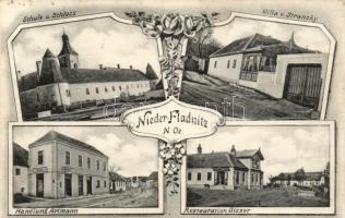 Niederfladnitz, Schule, Schloss, Villa von Stransky, Handlung Artmann, Restauration Gisser / school, castle, villa, shop, restaurant, floral Art Nouveau  (EK)