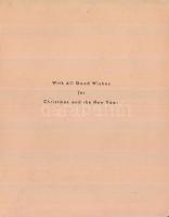 cca 1927-1944 A budapesti Tamás Galéria angol nyelvű karácsonyi és újévi üdvözlőlapja, az elején a H...