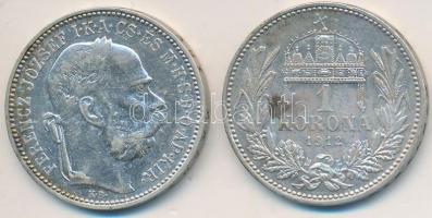 1893-1912. 1K Ag "Ferenc József" (2x) T:2,2- folt